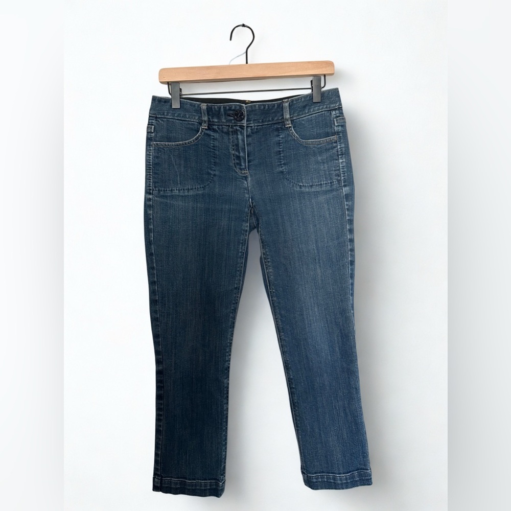 Theory Grace C Michigan Jeans Womens 6 Blue Mid Rise Straight Crop Ankle